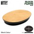 17x11 cm Oval Lacquered Black MDF Display Plinth