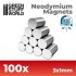 100x Neodymium Magnets 3x1mm (N35)