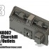 1/48 Churchill Crocodile Rear Wall and Inlets/Outlets Grills for Tamiya kits