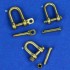 Brass Shackles (4pcs, Type:B, H: 8.6mm, D: 5.6mm, R: 1.4mm) for military vehicles