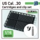 1/16 US Cal. .30 Cartridges and Clip set (over 200pcs each, 3D printed)