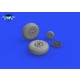 1/48 P-51B/C Mustang Wheels Diamond Tread for Eduard kits