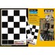 1/24 Vintage Black and White Floor Tiles with Gloss Lamination (3 sheets)