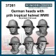 1/35 WWII German Heads with Tropical Pith Helmets