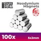 100x Neodymium Magnets 5x2mm (N52)