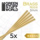 Pinning Brass Alloy Rods (thickness: 3mm, length: 250mm, 5pcs)