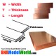 Copper Sheet - T: 0.64mm, W: 101.6mm, L: 254mm (22 gauge)