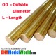 Round Brass Rod - OD: 1.57mm, L: 304.8mm (3pcs)