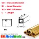 Square Brass Tube - OD: 6mm, L: 300mm, WT: 0.45mm (2pcs)