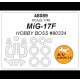 1/48 Mikoyan-Gurevich MiG-17F Masking for Hobby Boss #80334/80336/80337