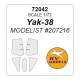 1/72 Yak-38 Masking for Modelist kits