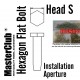 Hexagon Flat Bolt #Head S Dia.: 0.6mm, Installation Aperture Dia.: 0.4mm (180pcs)