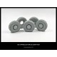 1/35 GaZ Tiger Sagged Wheels Set w/Extra for Zvezda/Xact/Meng kits (4pcs) 