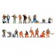 HO Scale Figures xL Set - At Work (18 assembled painted figures)