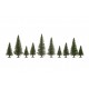 HO, TT Scale Fir Trees w/Planting Pin (10pcs, 5 - 14cm)