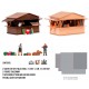 HO Scale Themed Set 'Medieval Market' (2 stall kits, 2 figures, 7 accessories, adhesive)