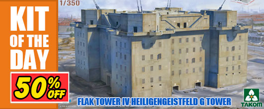 Kit of the Day: Takom 6005 1/350 Flak Tower IV Heiligengeistfeld G Tower 50% Off